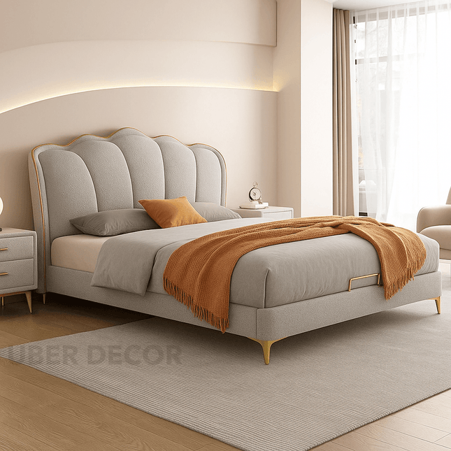 Dreamy Wave Curved Modern Bed – Sculptural Bedroom Statement