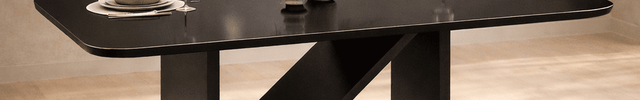 Midnight Gather Modern Dining Table with Sculptural Base Contemporary Design for Dining Room and Modern Home Interiors