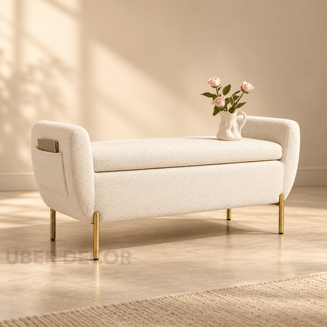 Avelyn Modern European-Inspired Flip Top Storage Bench – Minimalist Entryway & Bedroom Organizer with Luxe Design Appeal