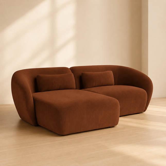Cape Coral Curved Sectional Sofa Couch Japandi Wabi Sabi Style Modern Luxury Furniture for Living Room