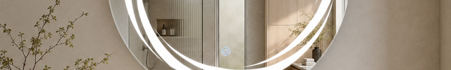 Vividra round led mirror- 3-colour touch button backlit or frontlit frameless bathroom vanity mirror