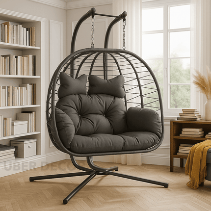 OceanBud Cocoon Swing Chair – Breezy Nature-Inspired Comfort | Boho Modern Form for Gardens, Patios, Balconies & Living Rooms