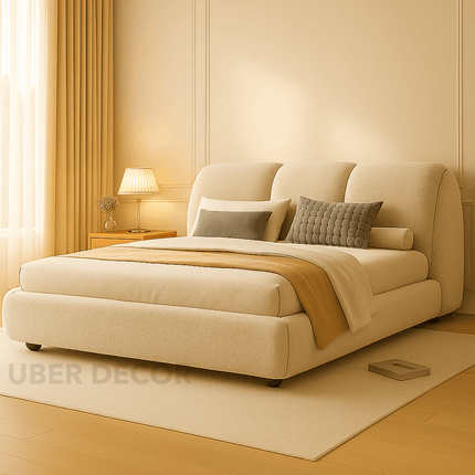 Dreamy Drift Wabi‑Sabi Curved Budget Bed – Modern Bedroom Staple