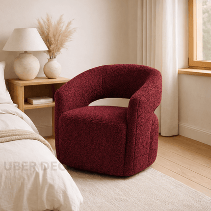 Nerra Contemporary Side Chair Custom Made with Curved Silhouette and Open Back Detail Ideal for Dining Room Bedroom or Accent Corner