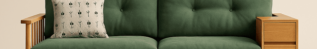 Denton Wooden Sofa with Storage Japandi Functional Couch for Living Room