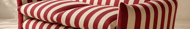 Helsinki Vintage Striped Sofa Modern Retro Accent Couch for Living Room or Lounge