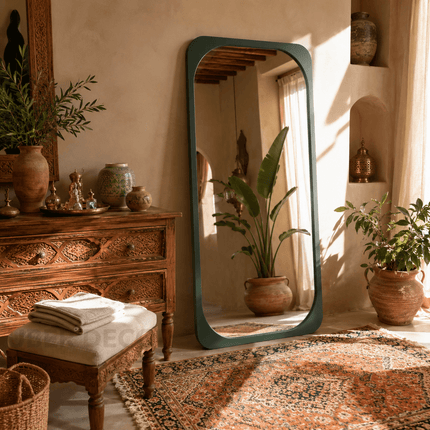 Selma Rounded Rectangle Full Length Moroccan Mirror – Contemporary Floor Mirror