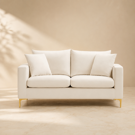 Zadar 58" Upholstered 2 Seater Loveseat Sleek Modern Sofa for Living & Lounge Spaces