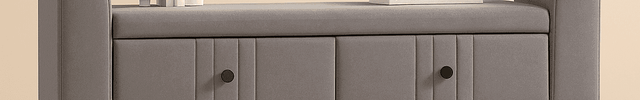 Calla Modern Storage Bench with Drawers and Armrests