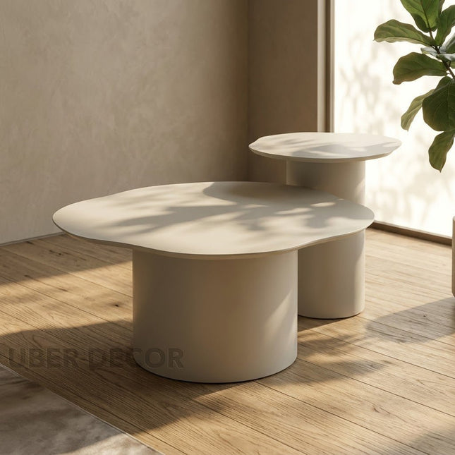 Dawson Sculptural Coffee Table for Modern Family Lounge Contemporary Organic Design Solid Surface Finish Custom Made Center Table