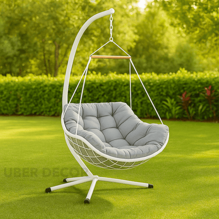 PineLoop Swing Chair – Nature-Inspired Modern Ease | Boho Urban Comfort | Scandinavian Influenced | Balcony & Study Room Swing Chair for Patios, Gardens, Living Rooms & Terraces