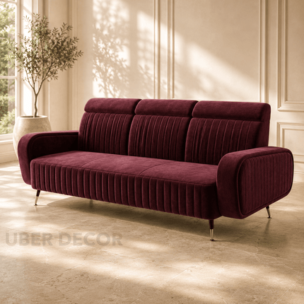 Como Luxury Modern Channel Tufted Sofa with Art Deco Inspired Design Customisable Designer Couch for Premium Contemporary Spaces