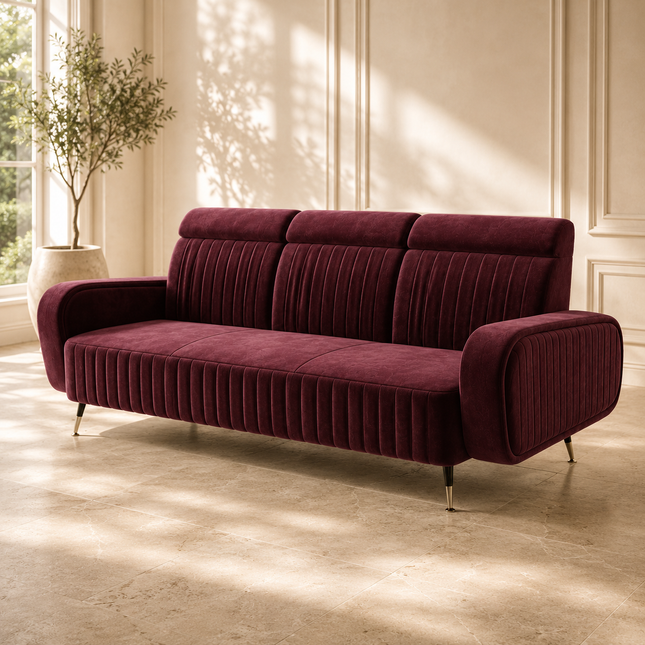 Como Luxury Modern Channel Tufted Sofa with Art Deco Inspired Design Customisable Designer Couch for Premium Contemporary Spaces