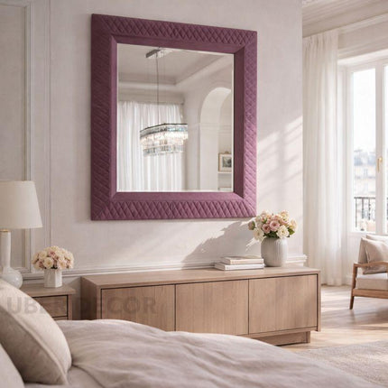 Cambridge Classic Tufted Full-Length Square Upholstered Bedroom Mirror- Luxury Mirror