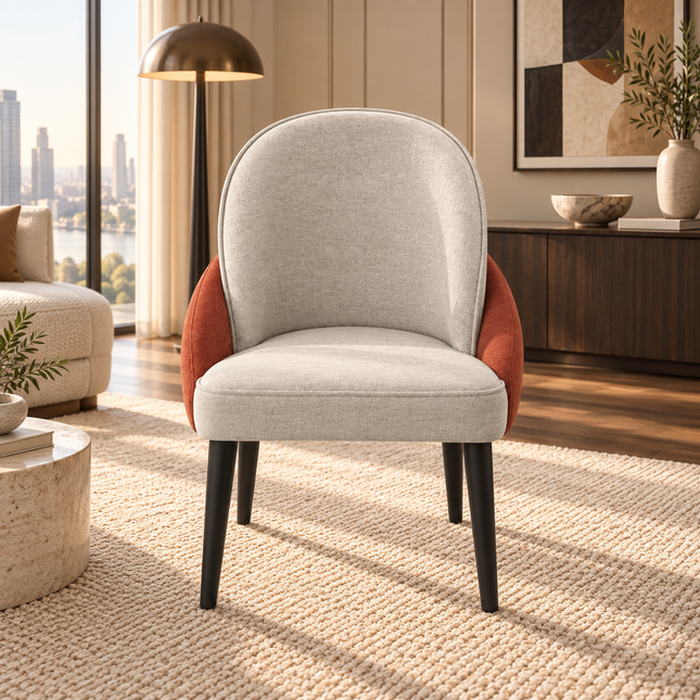 Elian Modern Dining Armchair with Sculptural Curved Back for Restaurants, Hotels and Cafes