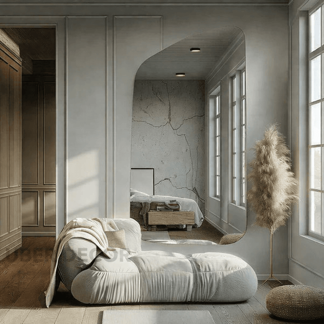 Lunara Frameless HD Mirror – Asymmetrical Full-Length Floor Mirror for Bedroom & Bathroom