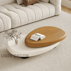 Off-White with Natural Teak