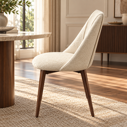 Renzo Off White Boucle Dining Chair Modern Upholstered Ready to Ship Chair for Dining Room - product image 3