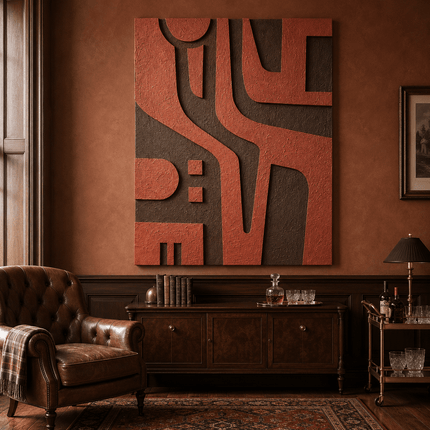 Geometric Maze Art Deco 3D Wall Art – Sculptural Abstract Relief Decor for Living Rooms, Entryways, and Modern Interiors