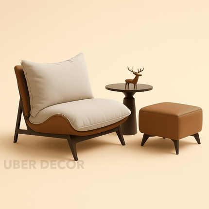 ARLO – Modern Nordic Lounge Chair with Ottoman | Designer Living Room Accent Recliner