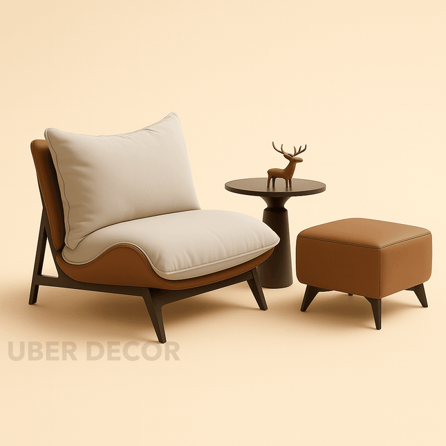 ARLO – Modern Nordic Lounge Chair with Ottoman | Designer Living Room Accent Recliner
