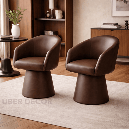 Lumi Modern Barrel Chair with Curved Silhouette and Sculptural Base Ideal for Living Room Lounge or Dining Spaces