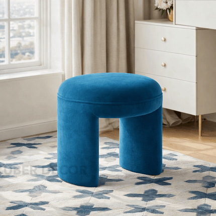 Trilo Form Vanity Stool Backless Makeup Accent Chair Modern Minimalist Sculptural Seating for Bedroom and Dressing Room Interiors