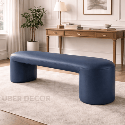 Wool Luxe Hallway Ottoman Bench| Boucle Dresser & Living Room Stool | Versatile Bedroom Makeup Bench