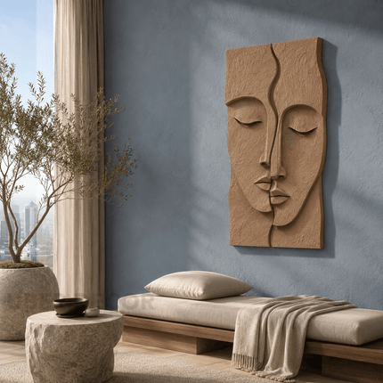 Serene Dual Face Japandi Wall Art Sculpture – Textured Abstract Relief for Bedroom, Living Room & Modern Interiors