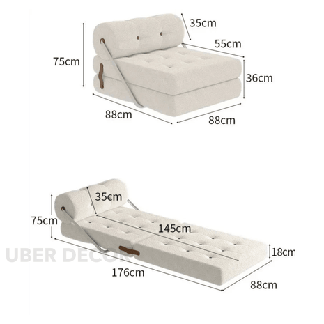 ZenFold – Modern White Folding Recliner Lounge Chair for Living Room & Relaxation Spaces - Uber Decor