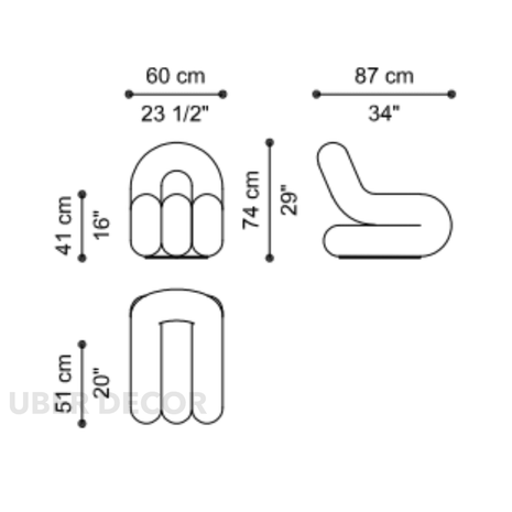 Cloud Drift Modern European Sculptural Accent Chair with Fixed Base Lounge Chair for Living Room and Lounge - Uber Decor