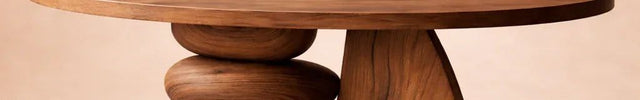 Chindwin Sculptural Organic Wooden Artistic Center Table with Pebble Base for Modern Living Rooms