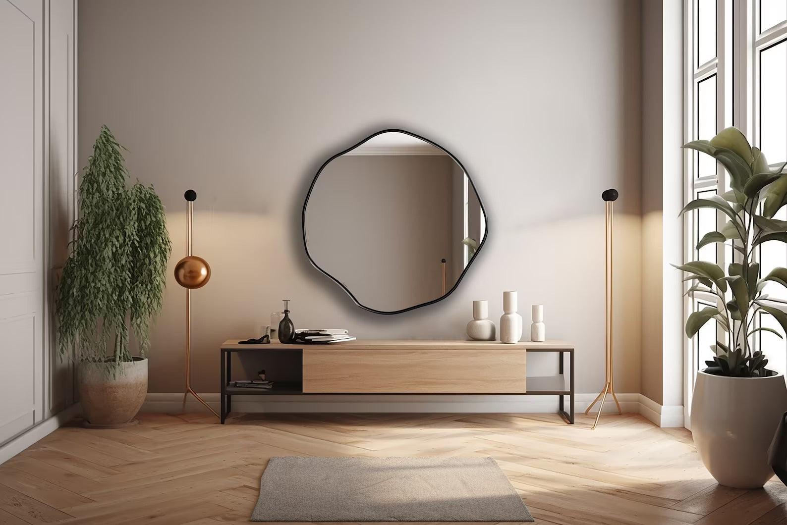 Chic Wavy Frame Mirror – Unique and Contemporary Design - Uber Decor