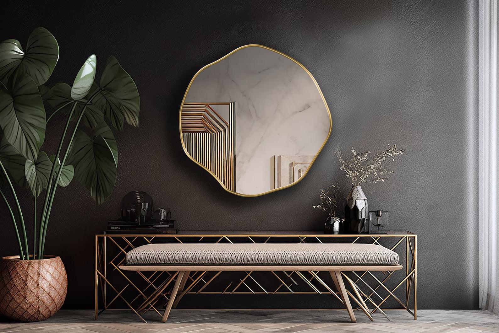 Chic Wavy Frame Mirror – Unique and Contemporary Design - Uber Decor