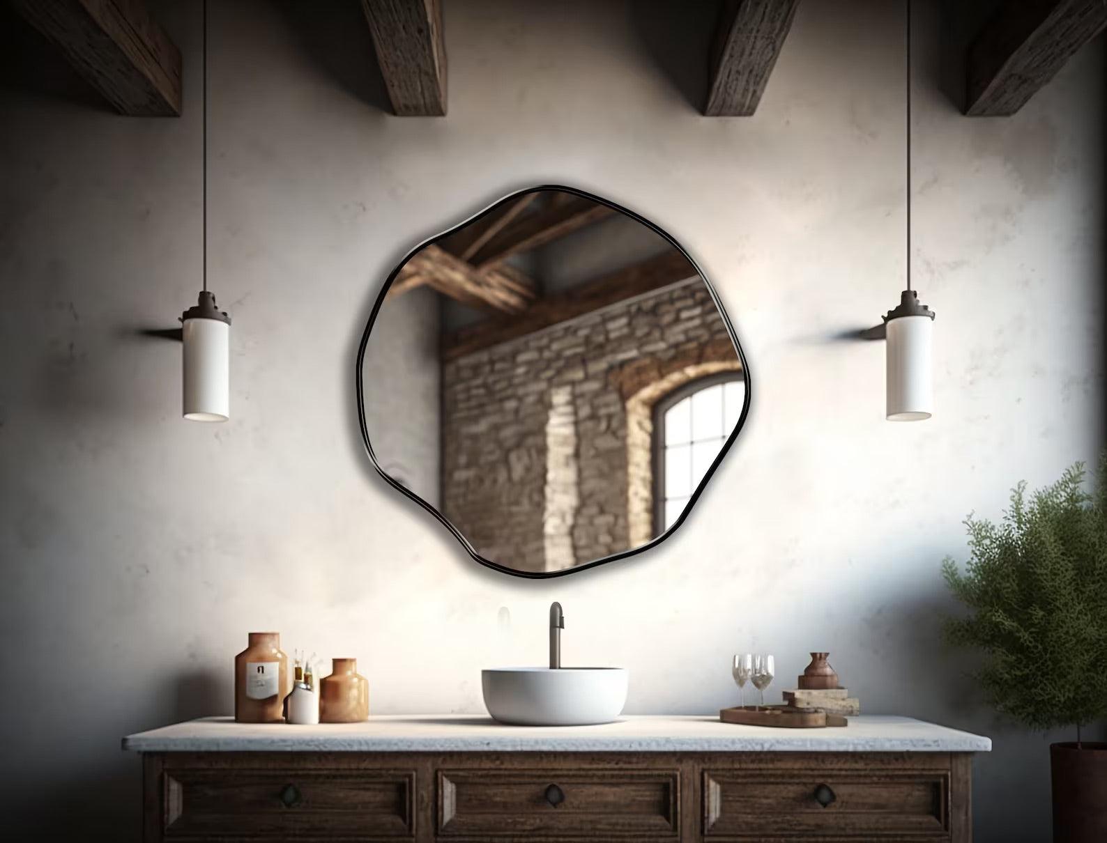 Chic Wavy Frame Mirror – Unique and Contemporary Design - Uber Decor