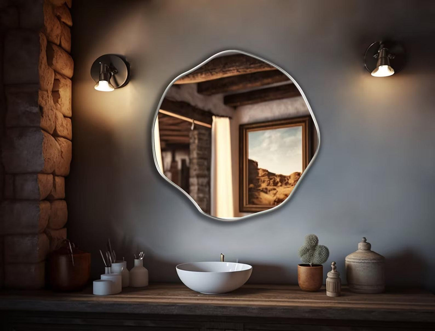 Chic Wavy Frame Mirror – Unique and Contemporary Design - Uber Decor