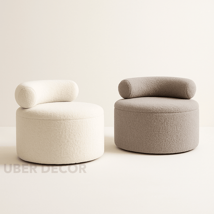CozyLuxe Wool Ottoman - Versatile Lounge Ottoman Stool Chair - Contemporary Entryway Shoe Bench & Minimalist Sofa Design