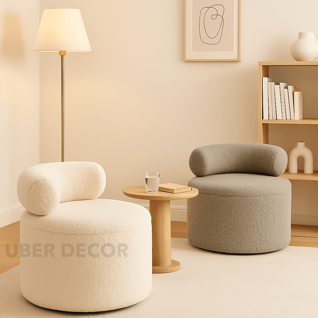 CozyLuxe Wool Ottoman - Versatile Lounge Ottoman Stool Chair - Contemporary Entryway Shoe Bench & Minimalist Sofa Design