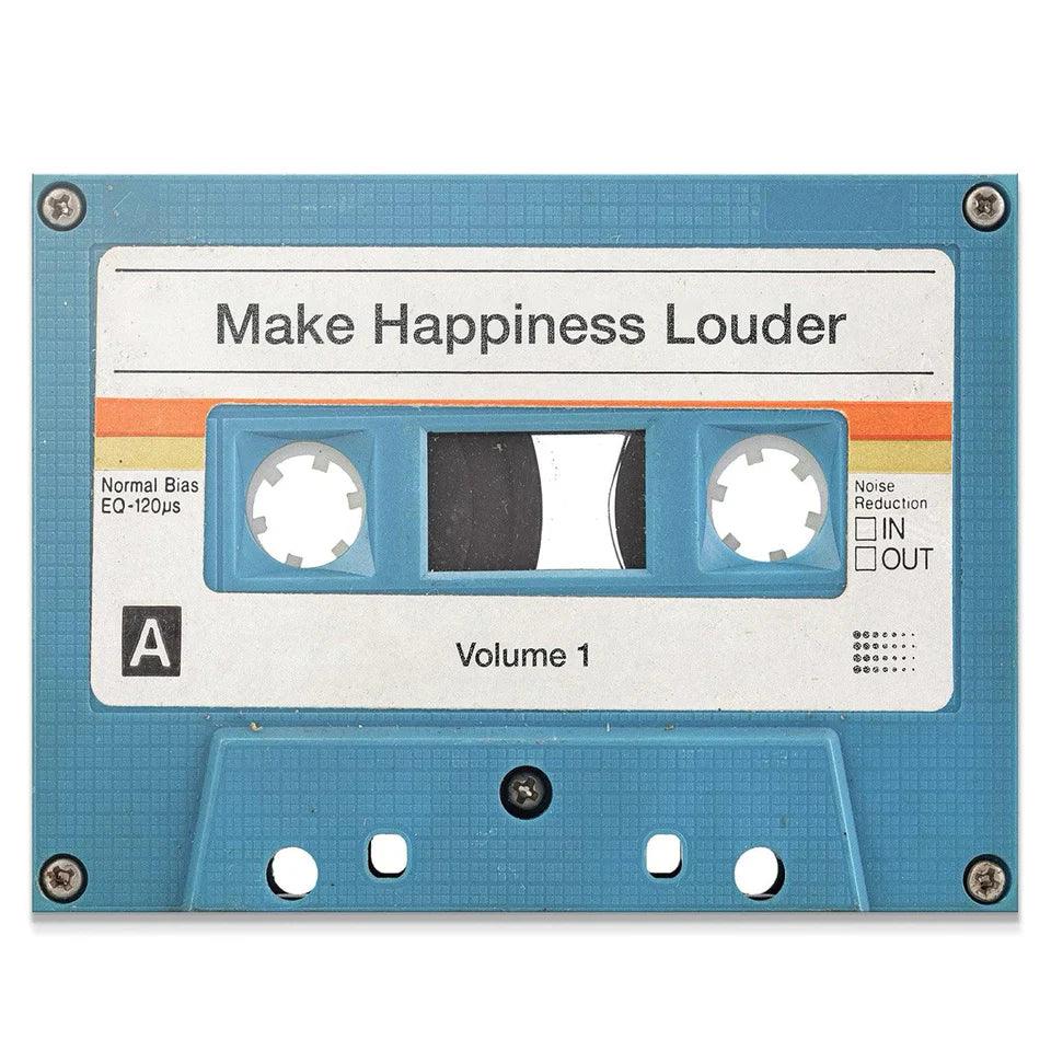 Create Happiness Louder Canvas Cassette Tape Wall Art - Uber Decor