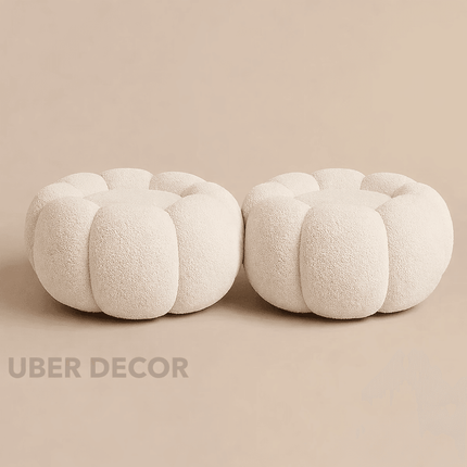 Pumpkin Hue Ottoman Stool Chair - Soft Stool & Footrest for Living Room or Bedroom Modern Living Room Furniture