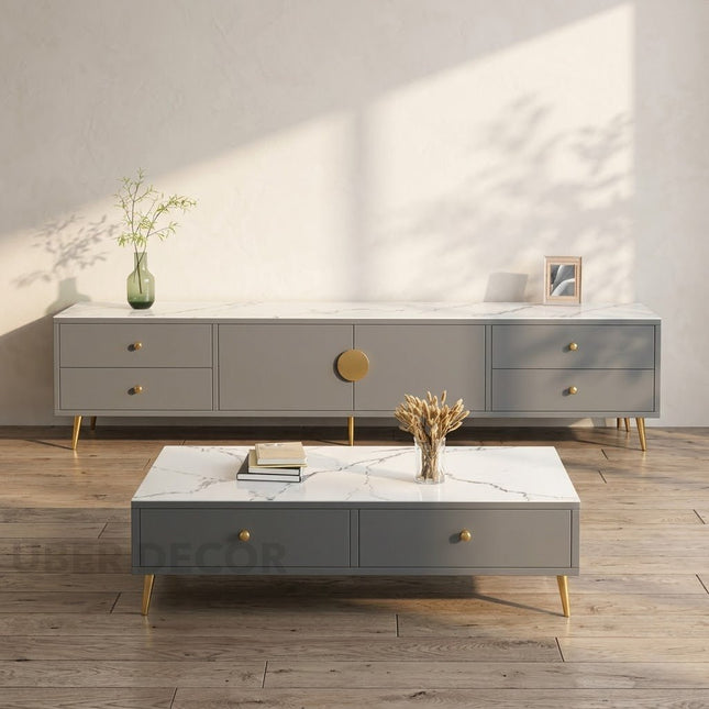 Velmo Luxe – Modern TV Cabinet, Retro Glam Console, Minimalist Design with Elegant Accents