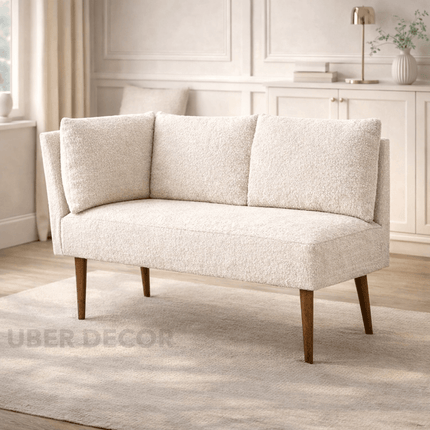 Calcutta Craft Mid Century Corner Bench Contemporary Customisable Seating for Dining Living Lounge and Entryway