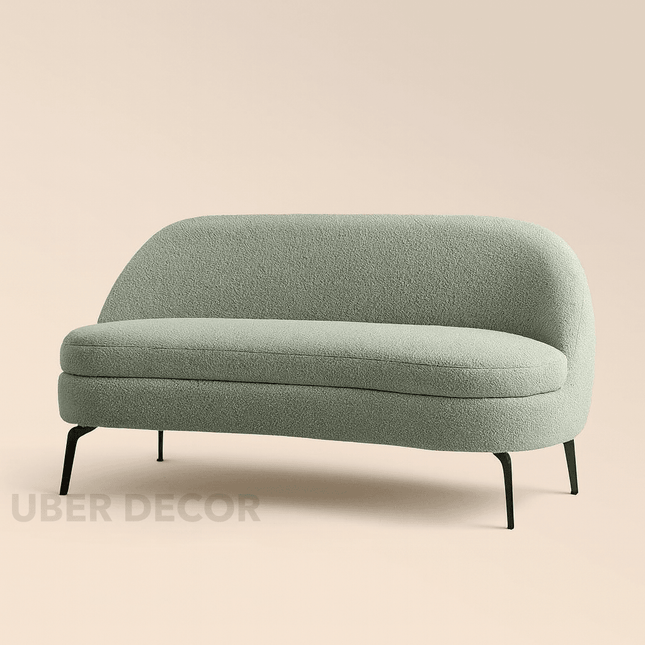 Tivoli 2-Seater Modern Loveseat – Contemporary Rounded Back Sofa with Slim Legs – Customisable Made-to-Order Sofa for Living Room or Bedroom