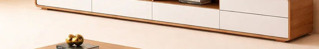 Viano Plain – Modern TV Cabinet, Nordic Inspired Low Console with Rounded Edge Design