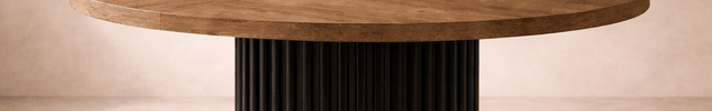 Ravon Dining Table Fluted Pedestal Design Mid Century Modern Contemporary Inspired Solid Wood Top Dining Table for Dining Room