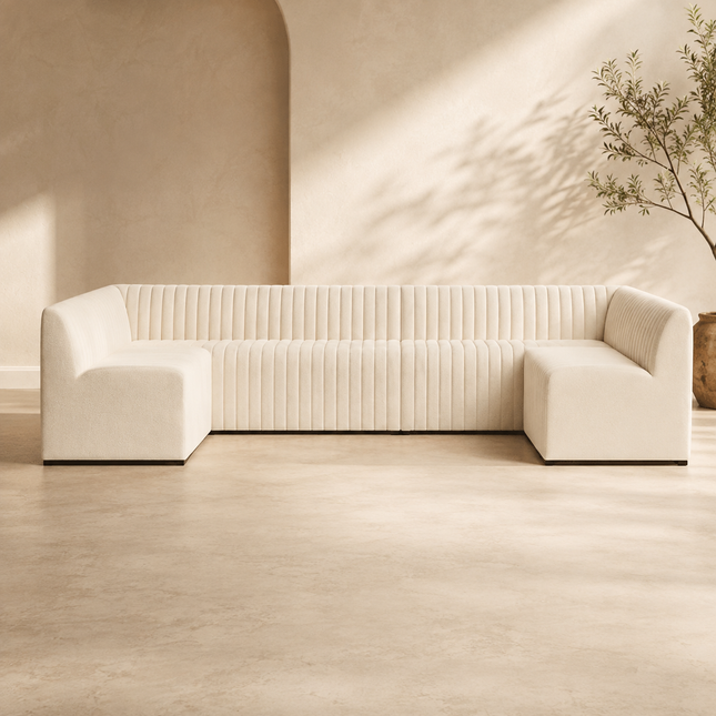 Burbank U-Shaped Sectional Sofa Couch Modern Contemporary Luxury Furniture for Living Room