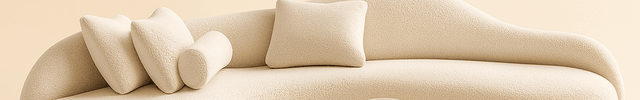 Nice Curved Sofa Japandi Wabi-Sabi Style Organic Sofa for Living Room & Lounge