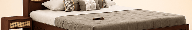 CaneHaven Japandi Rattan Panel Platform Bed for Modern Indian Homes - Uber Decor