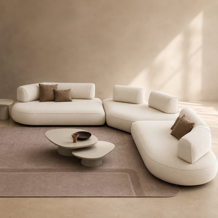 Salvador Modular Sectional Sofa Modern Japandi Curved Sofa Customizable Made-to-Order Living Room Couch