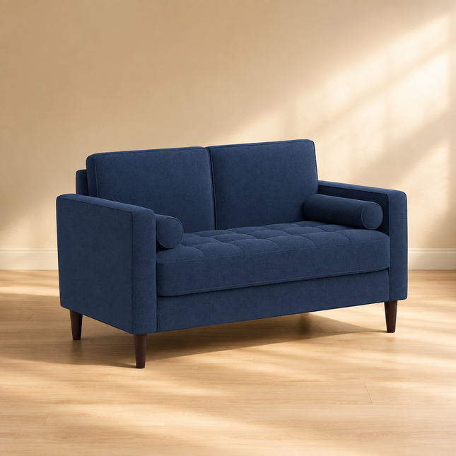 Malta 52" Square-Arm Tufted Loveseat Customisable Mid-Century Modern Sofa